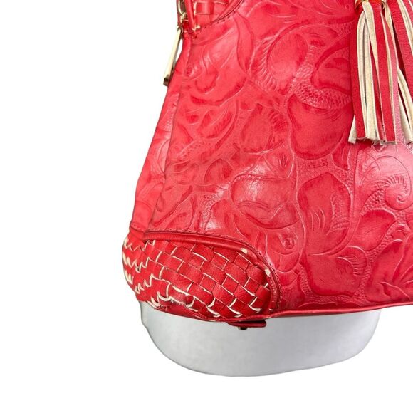 MC Coral Pink Purse Shoulder Bag Large Embossed Faux Leather - Picture 7 of 16